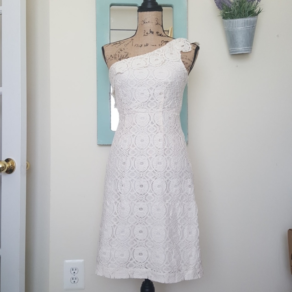 Merona Ivory Lace Ruffle Summer Dress NWOT